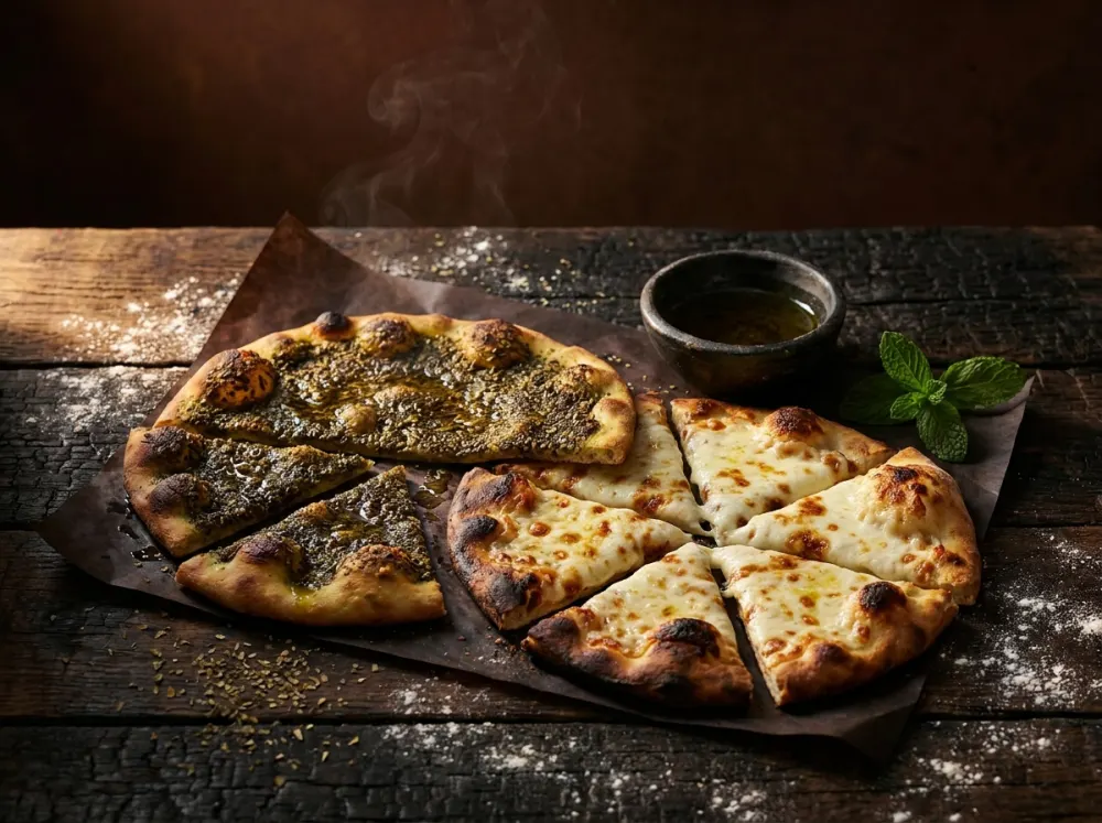 Manaish med zaatar og akkawi ost