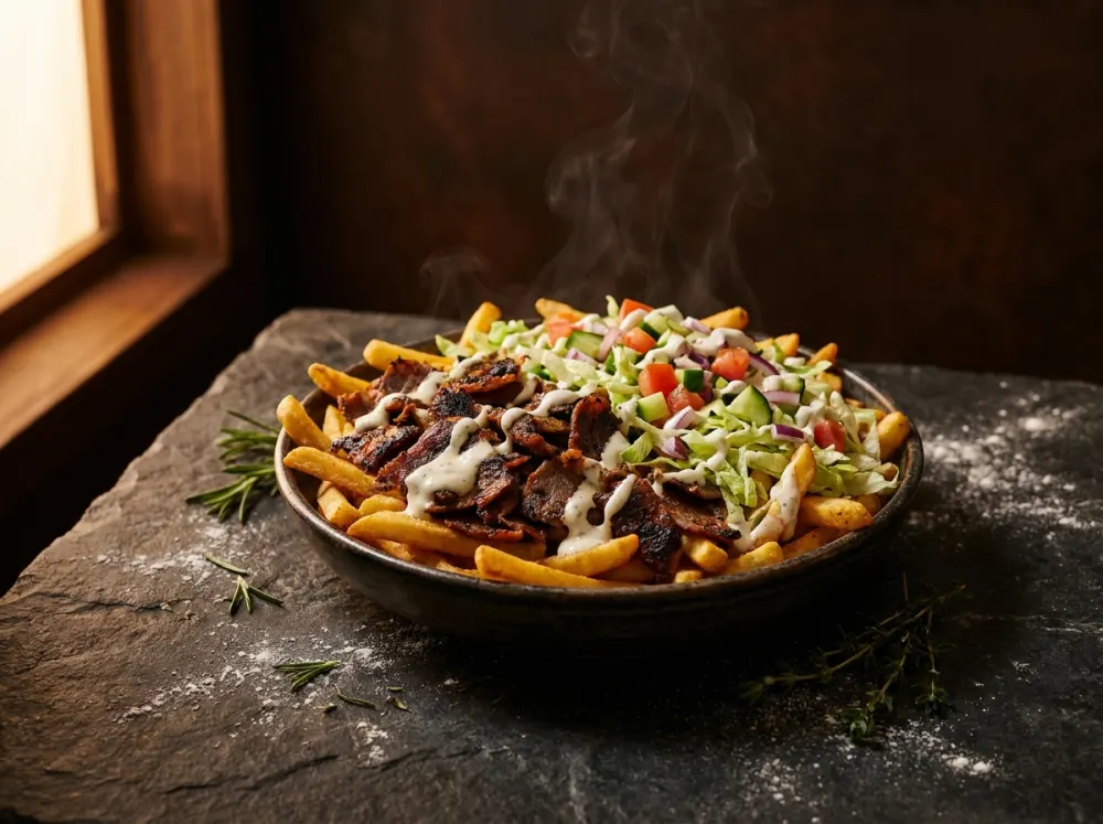 Kebab mix med pommes frites